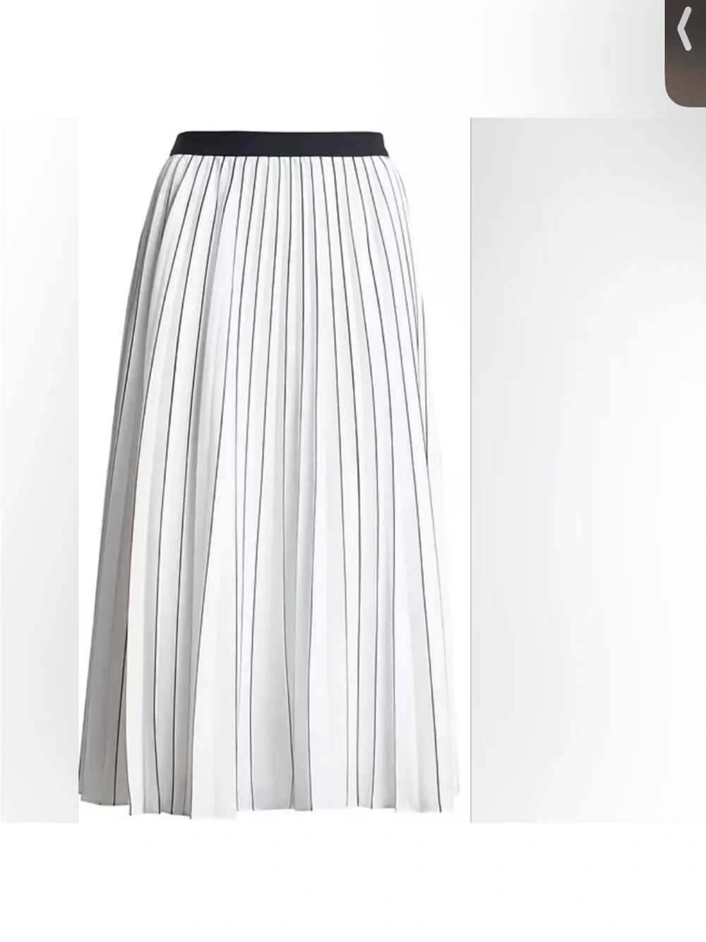Banana Republic 8 Navy White Stripe Pleated Midi Skirt